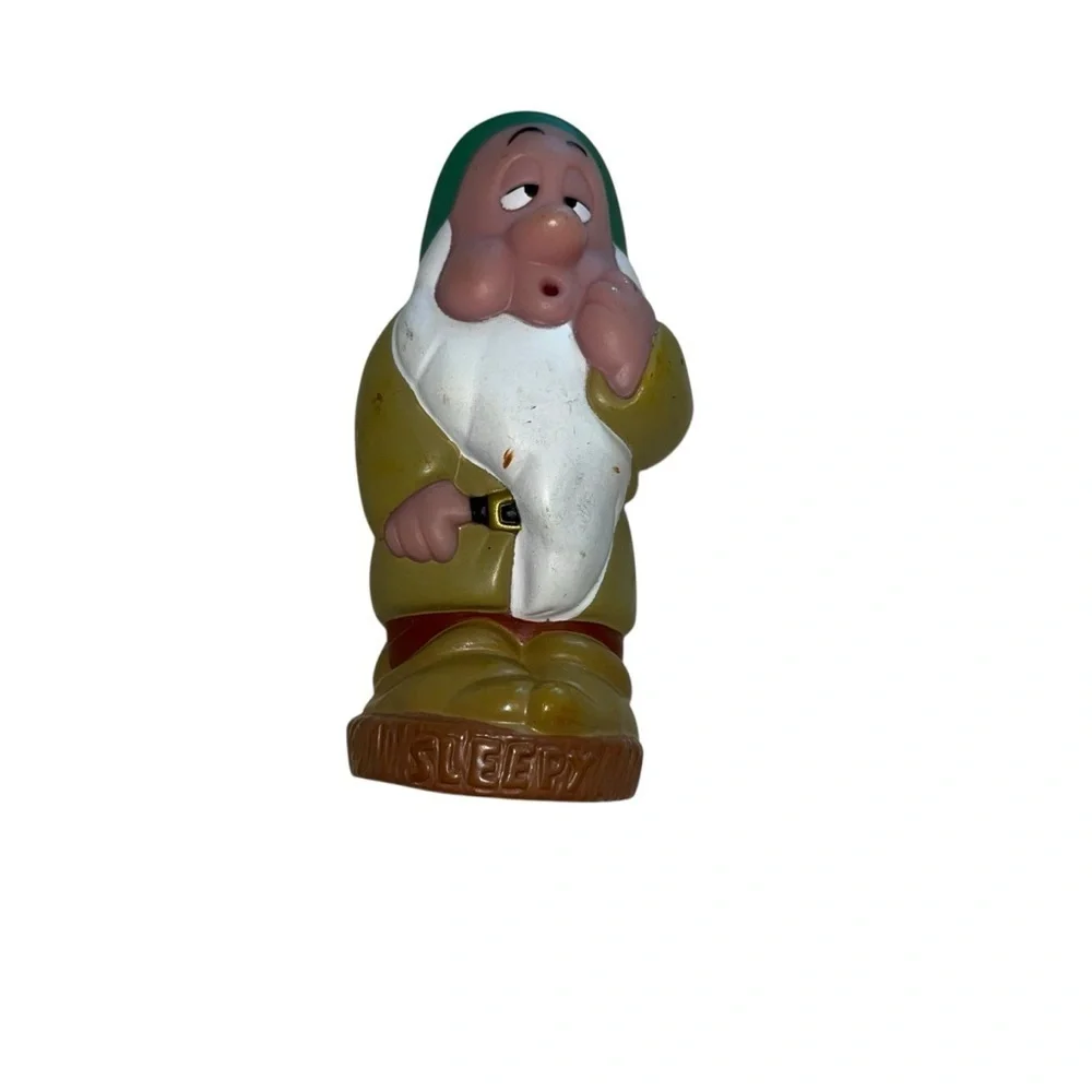 Vintage Disney snow White and the seven dwarfs sleepy rubber bath toy figure 5”